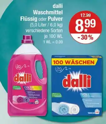 V Markt dalli Waschmittel Flüssig oder Pulver Angebot