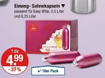 V Markt Einweg-Sahnekapseln Angebot