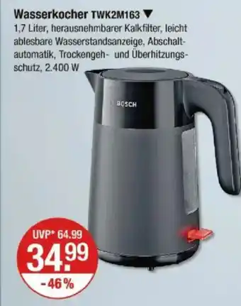 V Markt BOSCH Wasserkocher TWK2M163 Angebot