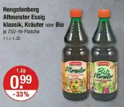 V Markt Hengstenberg Altmeister Essig klassik, Kräuter oder Bio Angebot