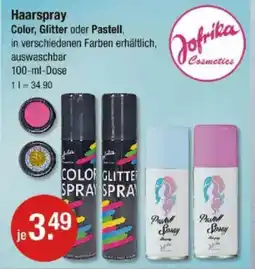 V Markt Jofrika Cosmetics Haarspray Color, Glitter oder Pastell Angebot