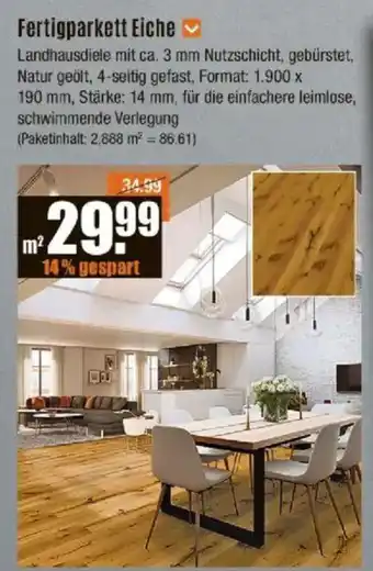 V Baumarkt Fertigparkett Eiche Angebot