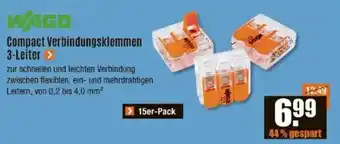 V Baumarkt WAGO Compact Verbindungsklemmen 3-Leiter Angebot