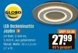 V Baumarkt GLOBO LED-Deckenleuchte Jayden Angebot