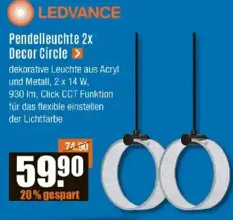 V Baumarkt LEDVANCE Pendelleuchte 2x Decor Circle Angebot