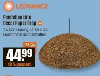 V Baumarkt LEDVANCE Pendelleuchte Decor Paper Drop Angebot