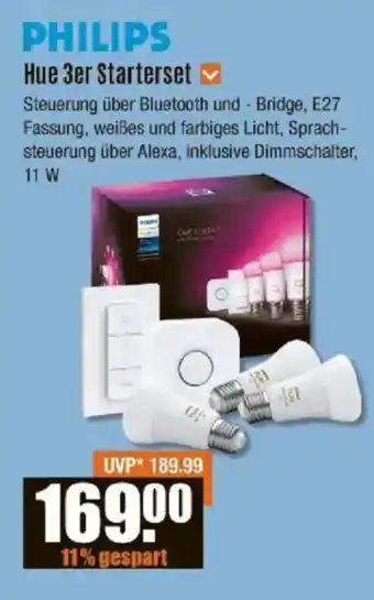 V Baumarkt PHILIPS Hue 3er Starterset Angebot