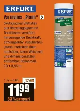 V Baumarkt ERFURT. Variovlies,,Plano" Angebot