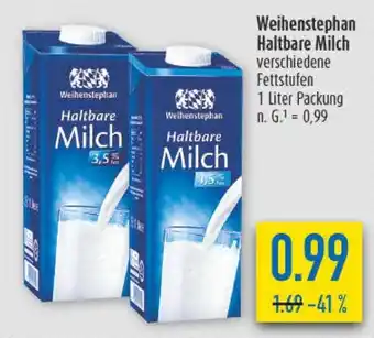 diska Weihenstephan Haltbare Milch Angebot