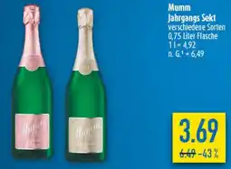 diska Mumm Jahrgangs Sekt Angebot