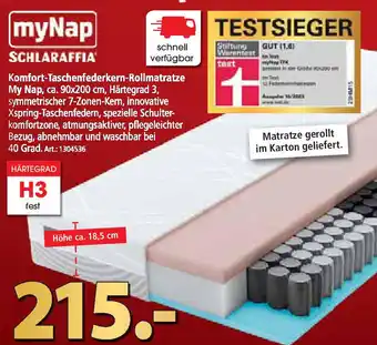 Zurbrüggen myNap SCHLARAFFIA' Komfort-Taschenfederkern-Rollmatratze Angebot