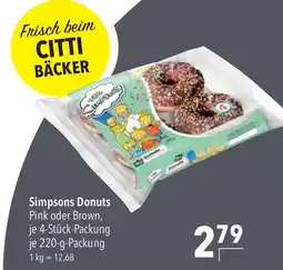 CITTI Markt Simpsons Donuts Pink oder Brown Angebot