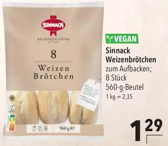 CITTI Markt VEGAN Sinnack Weizenbrötchen Angebot