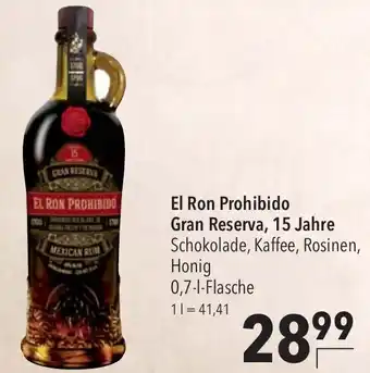 CITTI Markt El Ron Prohibido Gran Reserva, 15 Jahre Angebot