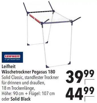 CITTI Markt LEIFHEIT Wäschetrockner Pegasus 180 oder Solid Black Angebot