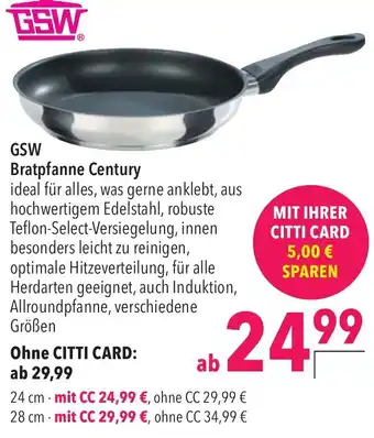 CITTI Markt GSW Bratpfanne Century Angebot