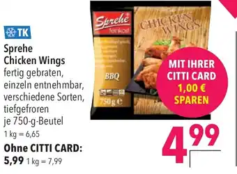 CITTI Markt Sprehe Chicken Wings Angebot