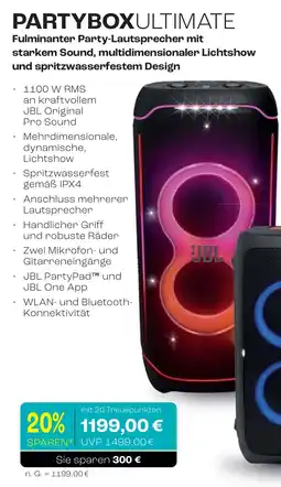 CITTI Markt JBL PARTYBOXULTIMATE Fulminanter Party-Lautsprecher Angebot