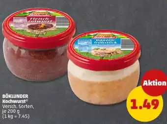 PENNY BÖKLUNDER Kochwurst Angebot