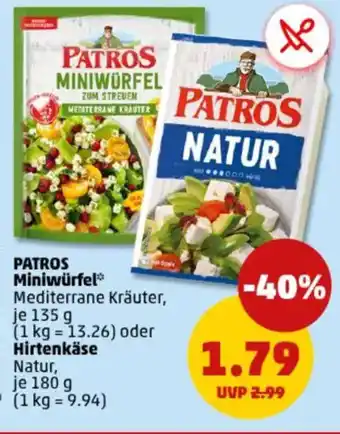 PENNY PATROS Miniwürfel oder Hirtenkäse Angebot