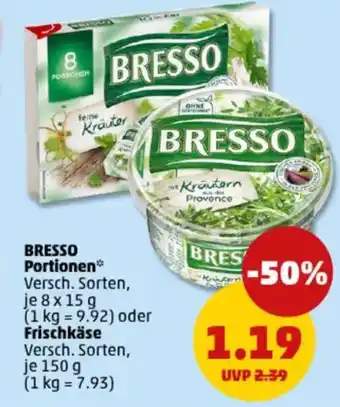 PENNY BRESSO Portionen oder Frischkäse Angebot