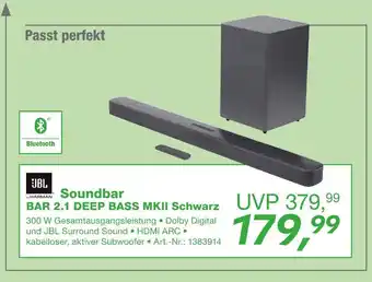 EP Jbl soundbar bar 2.1 deep bass mkii schwarz Angebot