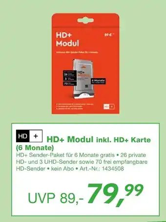 EP Hd+ modul inkl. hd+ karte (6 monate) Angebot