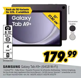 MEDIMAX Samsung galaxy tab a9+ (64gb wi-fi) Angebot