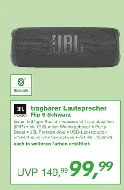 EP Jbl tragbarer lautsprecher flip 6 schwarz Angebot