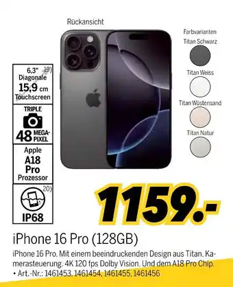 MEDIMAX Apple iphone 16 pro (128gb) Angebot