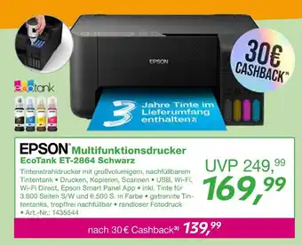 EP Epson multifunktionsdrucker ecotank et-2864 schwarz Angebot