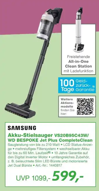 EP Samsung akku-stielsauger vs20b95c43w/wd bespoke jet plus completeclean Angebot