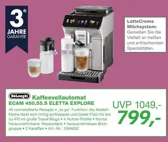 EP Delonghi kaffeevollautomat ecam 450.55.s eletta explore Angebot