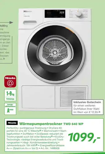 EP Miele wärmepumpentrockner twd 640 wp Angebot