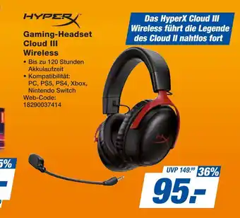 Expert Hyperx gaming-headset cloud iii wireless Angebot