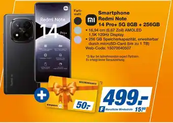 Expert Xiaomi redmi note 14 pro+ 5g 8gb + 256gb Angebot