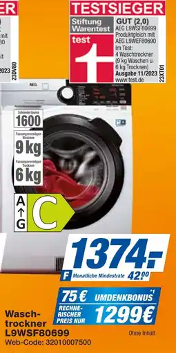 Expert Aeg waschtrockner l9wef80690 Angebot