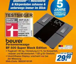 Expert Beurer personenwaage bf 500 super black edition Angebot