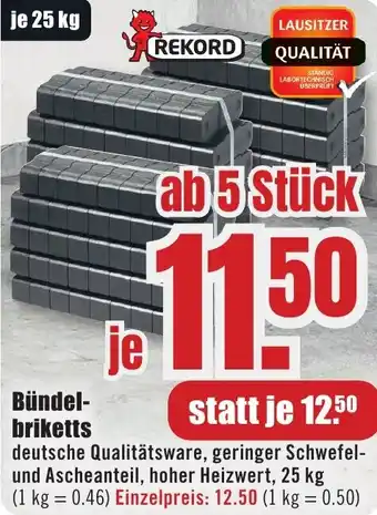 B1 Discount Baumarkt REKORD Bündelbriketts Angebot