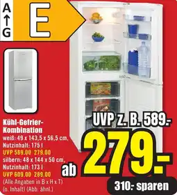 B1 Discount Baumarkt Kühl-Gefrier Kombination Angebot