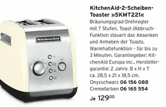 Tchibo Kitchen Aid 2 Scheiben Toaster 5KMT221 Angebot