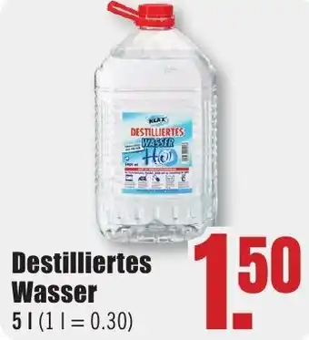 B1 Discount Baumarkt KLAX Destilliertes Wasser Angebot