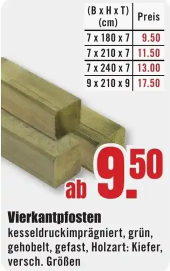 B1 Discount Baumarkt Vierkantpfosten Angebot