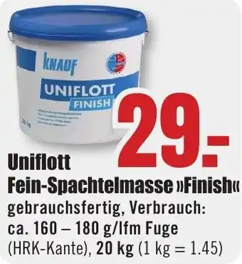 B1 Discount Baumarkt KNAUF Uniflott Fein-Spachtelmasse Finish Angebot