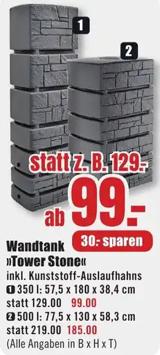 B1 Discount Baumarkt Wandtank Tower Stone Angebot