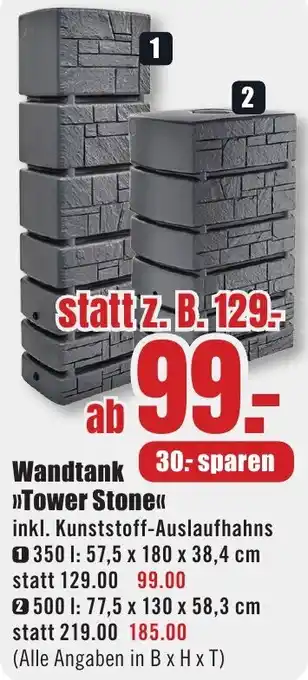 B1 Discount Baumarkt Wandtank Tower Stone Angebot