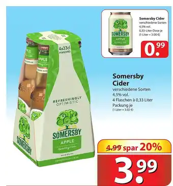 Famila Nord Ost Somersby Cider 4x0,33L Angebot