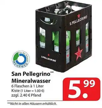 Famila Nord Ost San Pellegrino Mineralwasser 6x1L Angebot