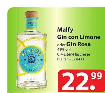 Famila Nord Ost Malfy Gin Con Limone Oder Gin Rosa 0,7L Angebot