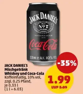 PENNY JACK DANIELS Mischgetränk Whiskey und Coca-Cola Angebot